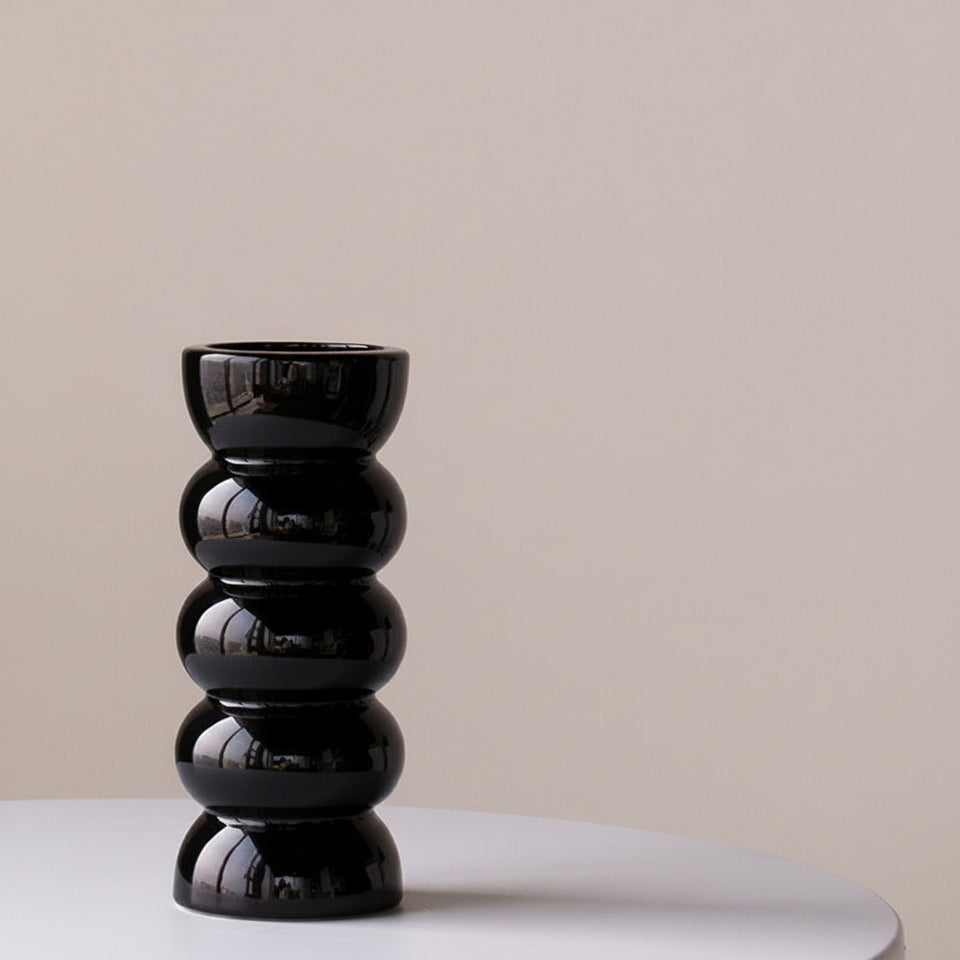 Rustic wabi-sabi ceramic pitcher vase with imperfect vintage glaze — Japandi decorative object Australia