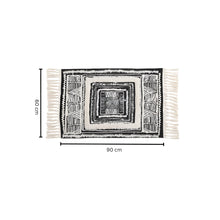 Geometric Tassel Floor Mat Medium 60×90cm — woven floor mat, Japandi home textiles Australia