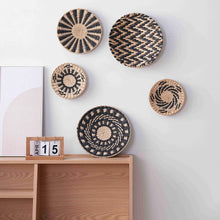 Woven wall basket detail — hand-coiled natural fibre weave, boho wall decor Australia