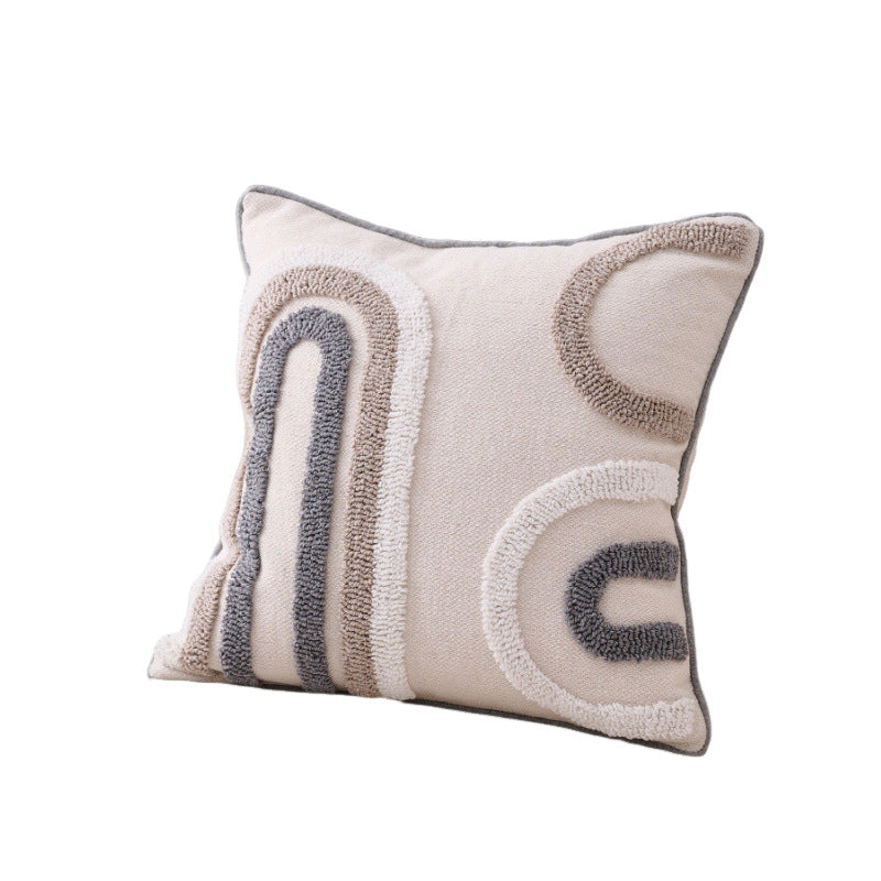 Bohemian tassel cushion cover back detail — hidden zip and cotton linen blend