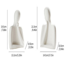 Trio ceramic sculptural figures full set — minimalist home decor for shelves and mantels