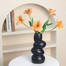 Ceramic bubble vase in matte black with dried tulips — Japandi home decor Australia