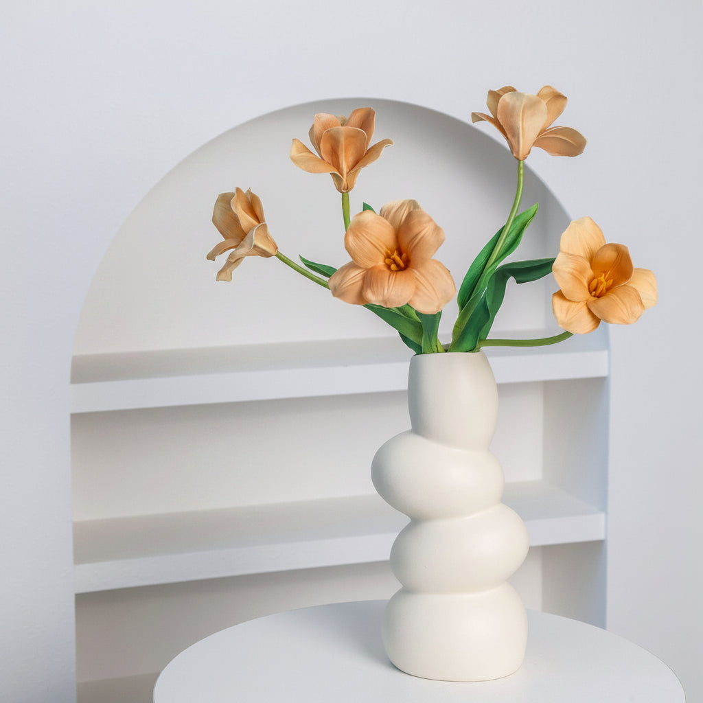 Ceramic bubble vase in red — minimalist Japandi home decor Australia