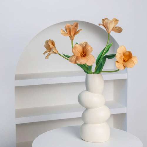Ceramic bubble vase in red — minimalist Japandi home decor Australia