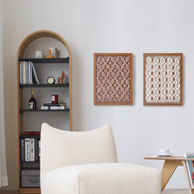 Handwoven wall tapestry styled in living room — Scandinavian woven pattern, wall decor Australia