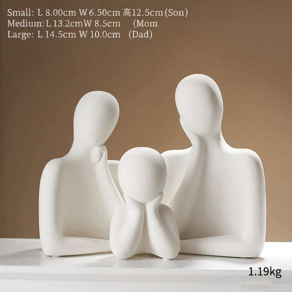 Ceramic figure detail — textured matte surface, handcrafted wabi-sabi style