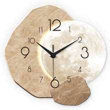 Luna moon wall clock 30.5 cm with moon-print face — silent quartz, Japandi wall decor Australia