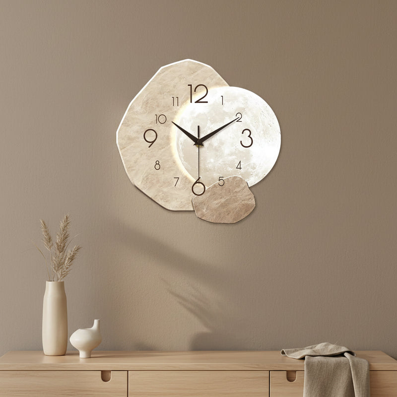 Luna Moon Wall Clock – Silent Quartz Wall Art