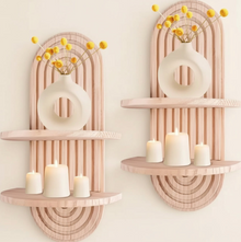 Wooden Wall Shelf – Candle & Vase Holder