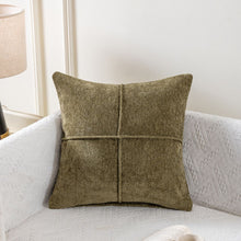 Serene Stitch Cushion Cover in Olive Green — minimalist cushion cover, Japandi home textiles Australia