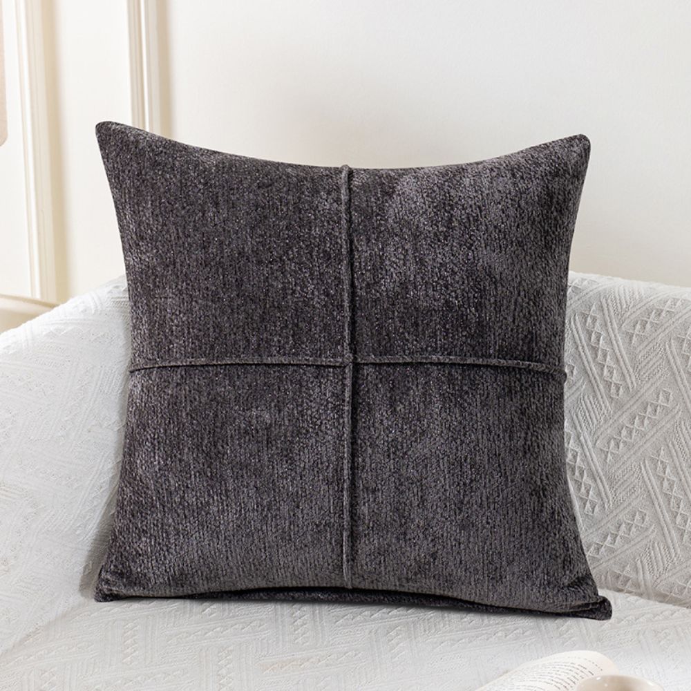 Serene Stitch Cushion Cover in Dark Graphite Grey — minimalist cushion cover, Japandi textiles Australia