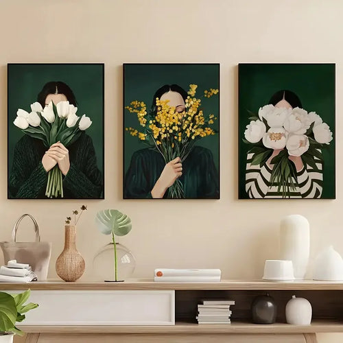Abstract figure canvas print in muted earthy tones — minimalist Japandi wall art Australia