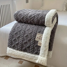 Sherpa Throw Blanket in Charcoal — soft fleece blanket in dark grey, Japandi textiles Australia